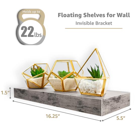Sorbus Floating Faux Wood Shelf